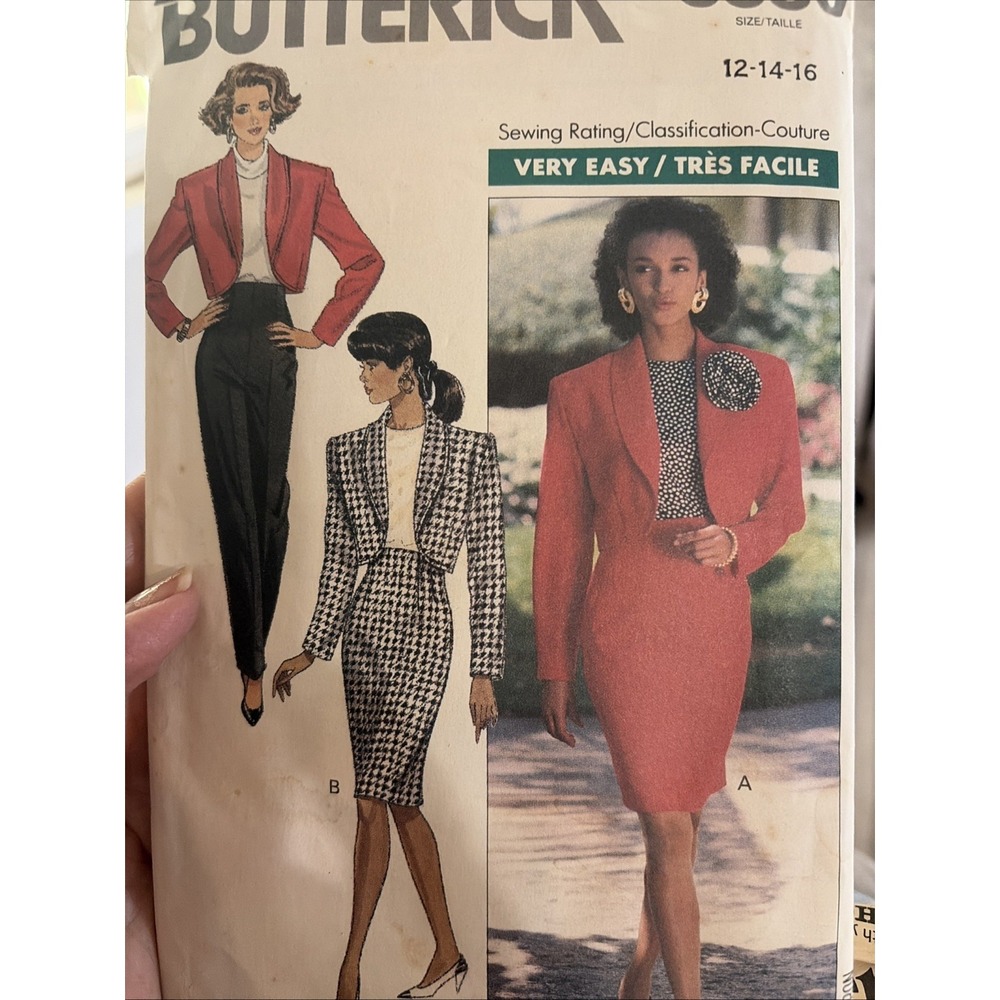 Vintage Butterick Sewing Pattern 6580 Misses Jacket Skirt Pants Cut To A Sz 16